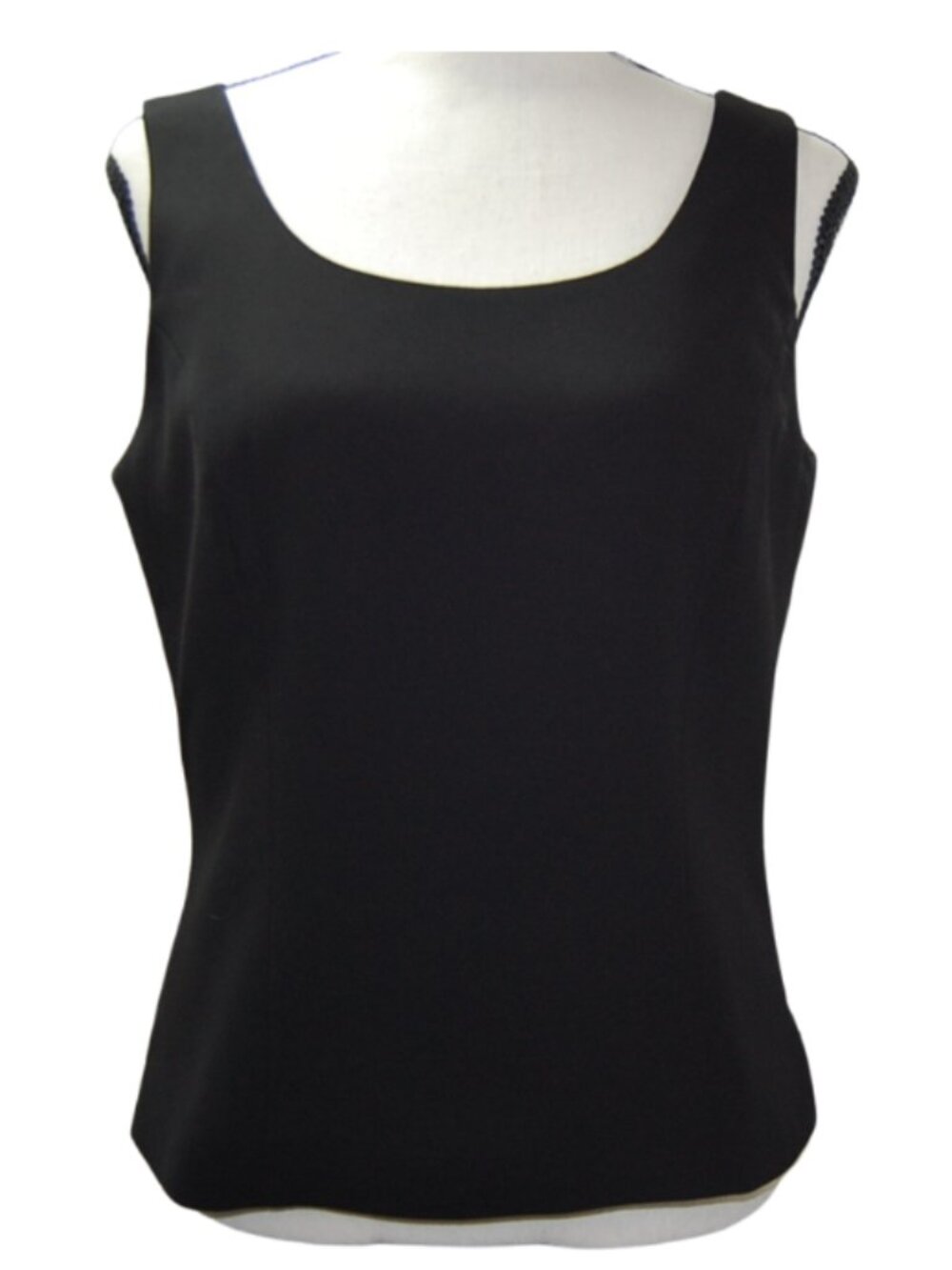 Kasper Black Sleeveless Shell Top Size 4  Career Blouse Lined Profesional - Picture 4 of 10